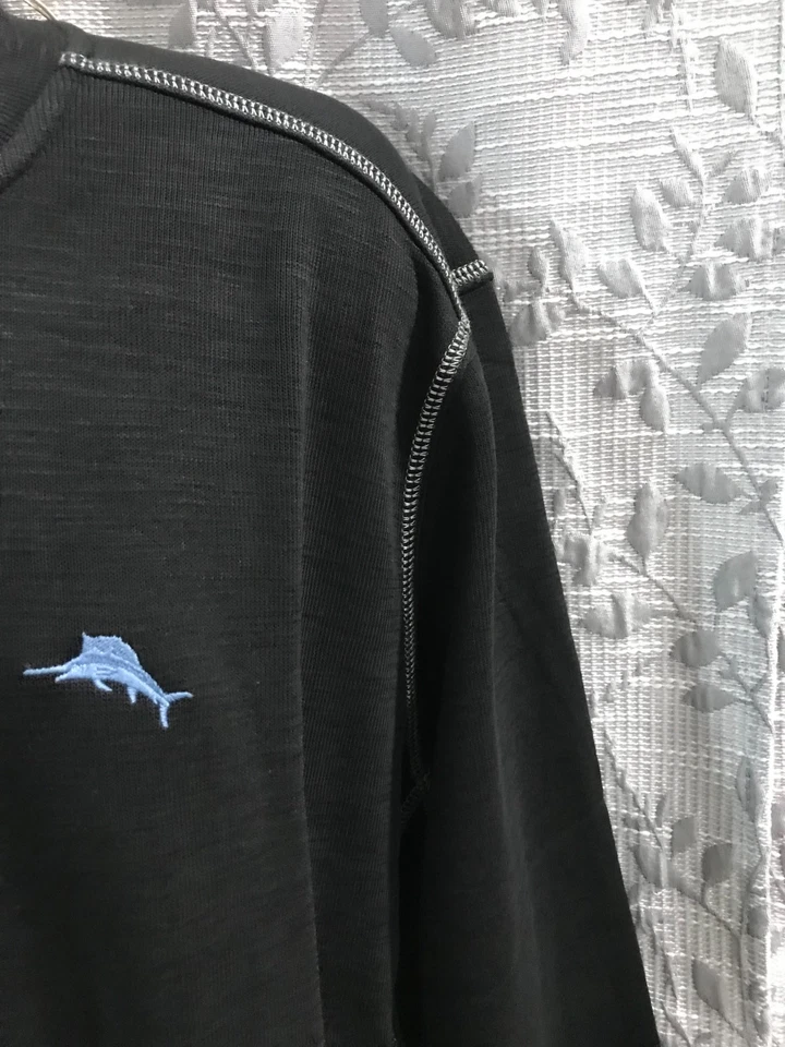 Tommy Bahama Big & Tall Tobago Bay Crew Neck Sweatshirt Mens Size 2XLT Black NWT - Image 3 of 4