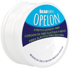 Opelon Stretch Cord, White Fibrous Fiber, 0.7 mm x 100m