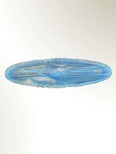 Vintage Murano Glass Large Long Vase Decorative Blue Art Glass Long Oval Bowl
