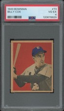 1949 Bowman #73 Billy Cox RC PSA 4