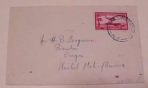 NEW ZEALAND  1d AIRMAIL WELLINGTON 2 FEB 1926 TO USA