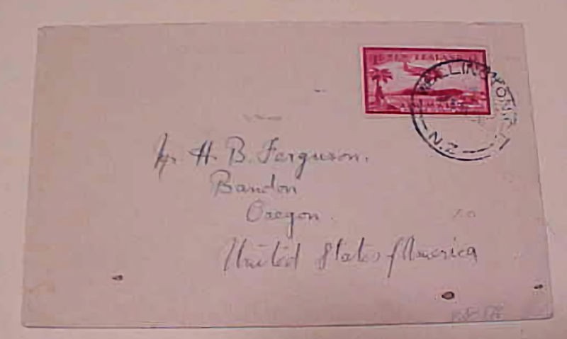 NEW ZEALAND  1d AIRMAIL WELLINGTON 2 FEB 1926 TO USA