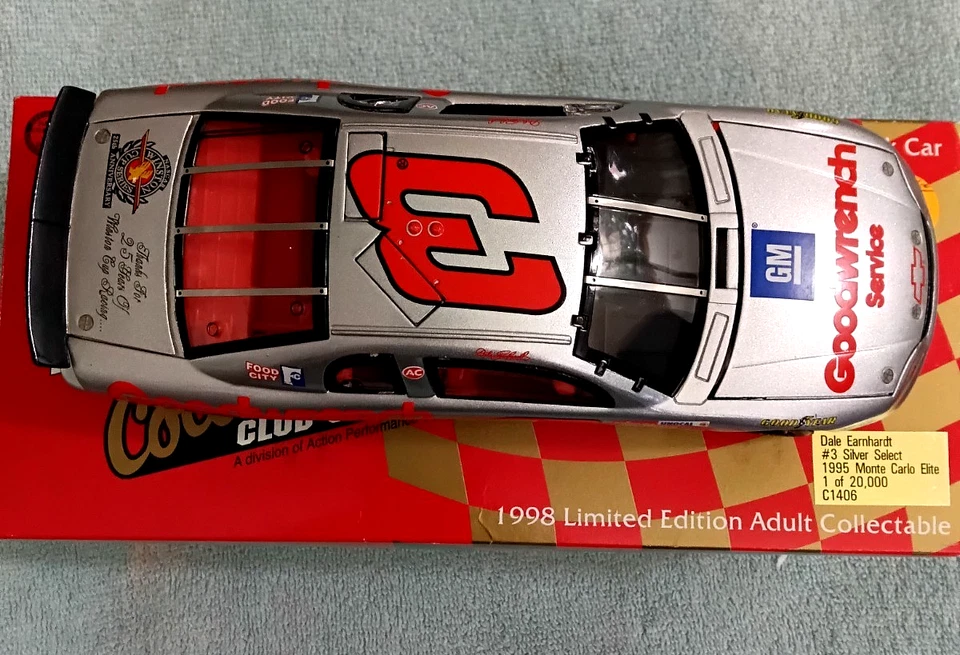 1998 Action RCCA Dale Earnhardt Sr 1995 Goodwrench Silver Select Elite 1/24 汽车 — 第 2/4 张图片