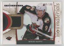 2007-08 Fleer Hot Prospects Materials Red 55/100 Mikko Koivu #HM-MK 05u8
