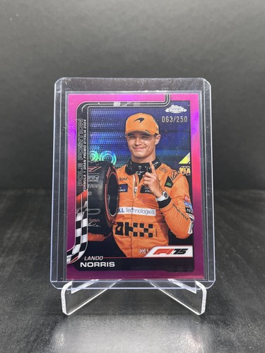 2025 Topps Chrome Formula 1 F1 Lando Norris Pink Refractor 63/250 #120