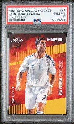 PSA 10 GEM Cristiano Ronaldo 2020 Leaf Hype #47 Rare Trading Card