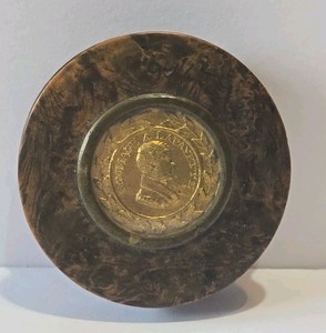 Antique HOMMAGE A LAFAYETTE Faux Tortoiseshell Wooden Memorial Snuff Box Marquis