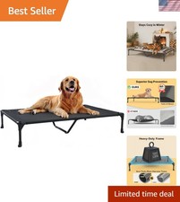 Cooling Elevated Dog Bed - XXL Portable Raised Cot for Indoor  Outdoor Comfort