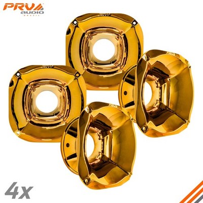 4x PRV Horn WGP14-50X SLIM GOLD 2  Exit 4 Bolt Compact Waveguide for 2'' Driver