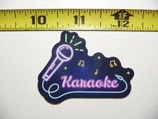 FUN KARAOKE MICROPHONE MUSIC CLUB SMALL STICKER DECAL NEON STYLE BRIGHT VINYL