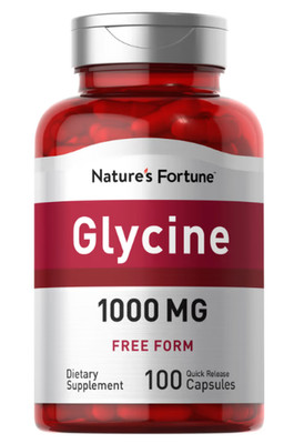 Glycine 1000mg Capsules | 100 Count | Free Form Supplement | by Piping Rock