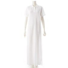 PRADA 23SS Cotton Triangle Logo Midi Dress White 38S F/S from Japan