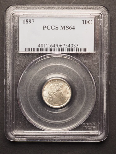 1897  *P* BARBER SILVER DIME PCGS MS64 ***NICE COIN*** FREE SHIPPING! G1710