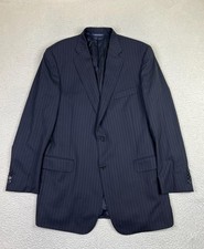 Brooks Brothers Blazer Mens 42L Long Navy Pinstripe Wool Two Button Suit Jacket