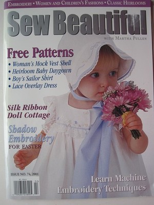 Sew Beautiful Magazine, Issue No 74, 2001.--learn Machine Embroidery Techniq...