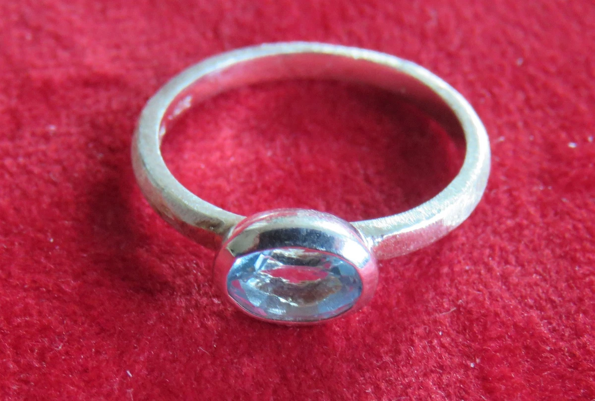 Bague Argent Massif 925 Avec Zircons, Taille 50/51, Occasion - Sterling Silver Ring