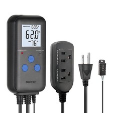 DIGITEN Humidity Controller Pre-Wired Digital Humidistat with Black