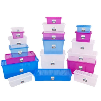 Aufbewahrungsbox mit Deckel transparent stapelbar Universal Organizer Stapelbox - Bild 1 von 2