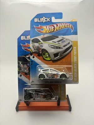 HOT WHEELS 2011 KEN BLOCK FORD FIESTA BOTH WHITE AND BLACK Lot of 2 