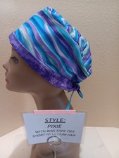 Summer Waves Pixie Skull Women's Surgical Scrub Hat/Cap Handmade
