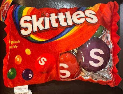 USA SELLER! New W/ Tags! iscream Skittles Bag Plush Pillow W/ 4 Plush Skittles
