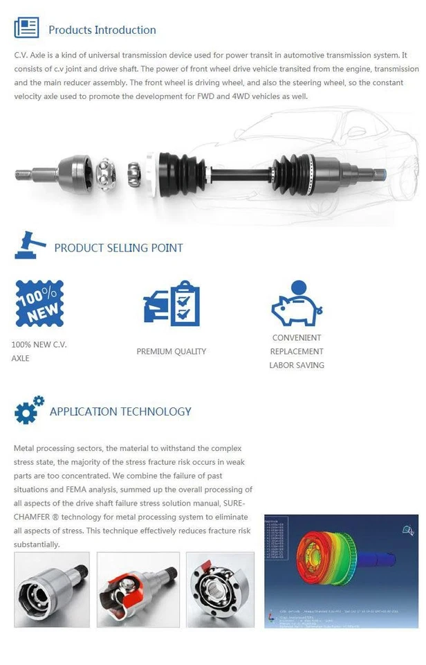 Front L&R CV Shaft Axle + Hub Wheel Bearing Fits Chevrolet Monte Carlo 2002-2007 - Image 2 of 4