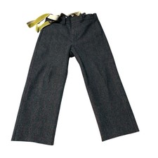 VTG Woolrich Wool Hunting Trousers w/ Suspenders Men  s 38 Charcoal Tweed USA