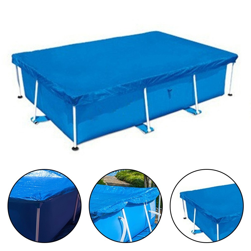 Cubierta de piscina fácil de usar con soporte para piscinas cuadradas 5 tamaños disponibles