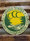 VINTAGE UNITED STATES CIVILIAN CONSERVATION CORPS PORCELAIN SIGN OLD CCC FOREST