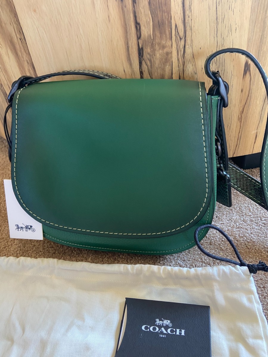 NEW~Coach 1941 58967 Saddle Bag 23 Python Snake STRAP~GREEN | eBay
