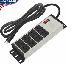 Heavy Duty 20A Power Strip 8 Outlets Industrial Surge Protector 4800J 6ft Cord