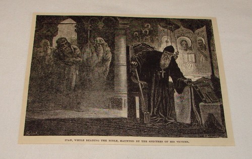 1887 magazine engraving~Russia IVAN THE TERRIBLE Haunted Spectre
