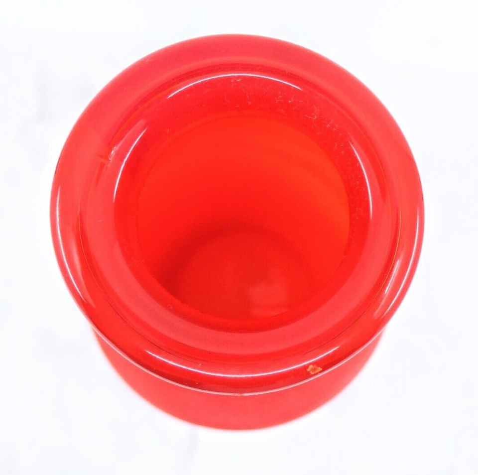 Hand Blown Orange & White Swirl Milk Bottle Art Glass Vase 10.25" Tall