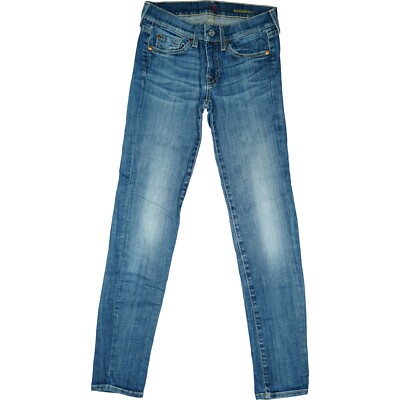 For All 7 Mankind W24 L28 Jeans Hose blau Damen Roxanne Stretch low Skinny 32 XS
