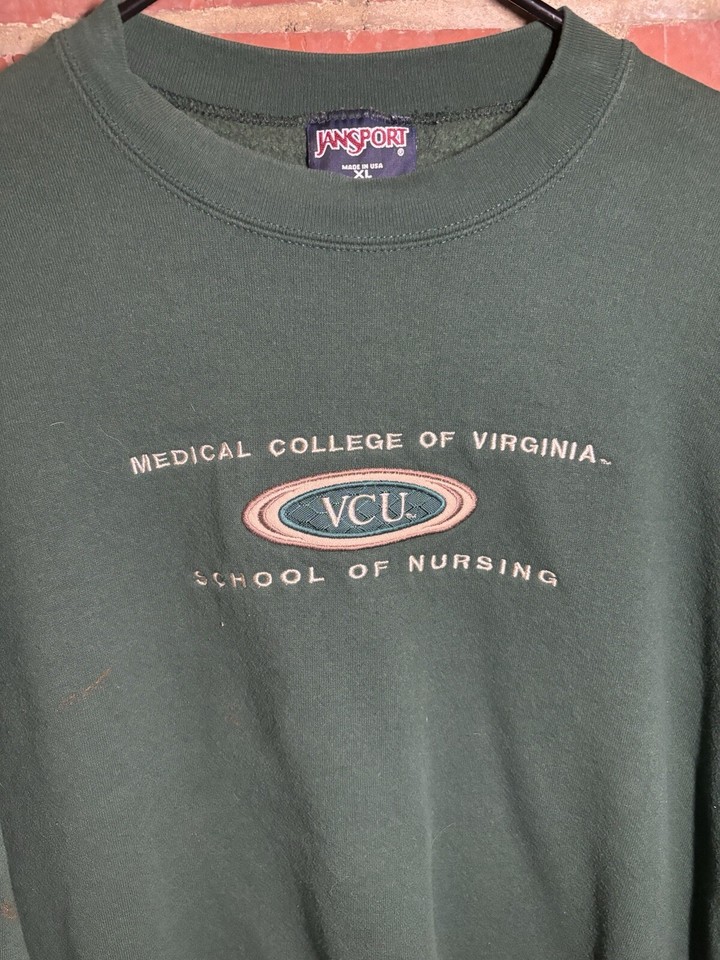 Vintage VCU Sweatshirt Green Jansport Medical College Crewneck Pullover