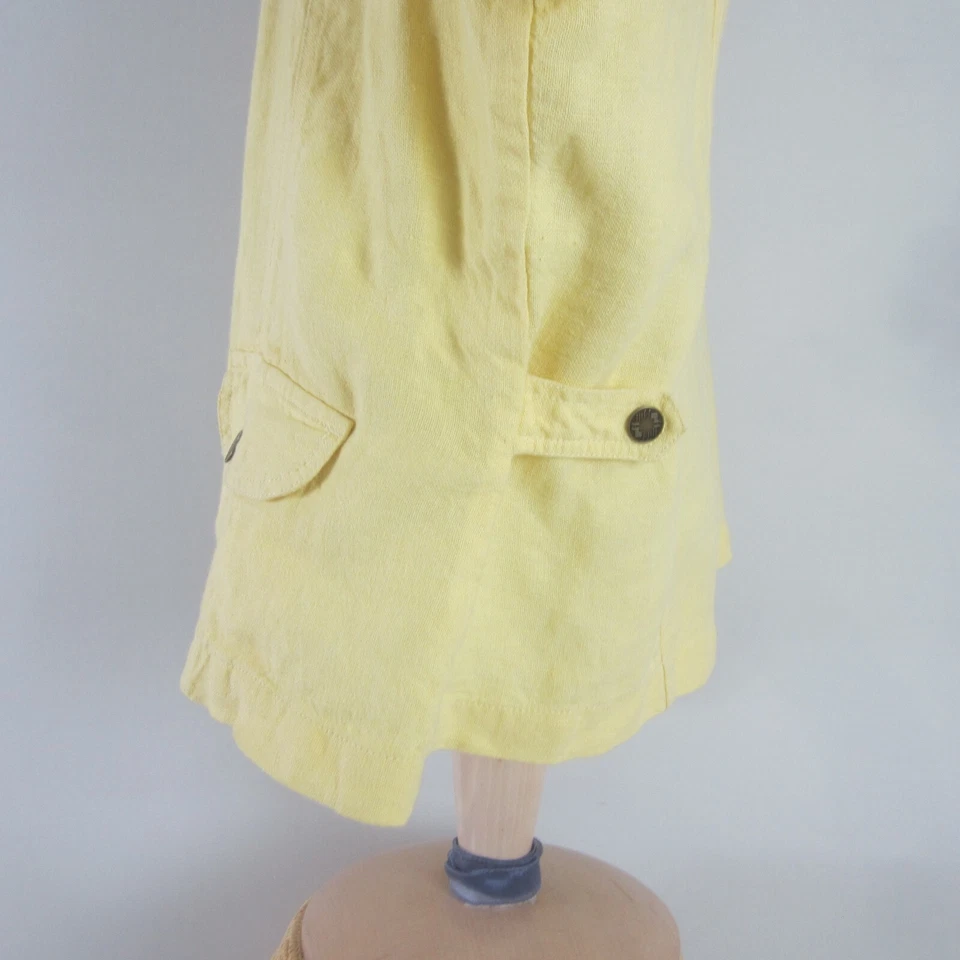 J Jill Womens XL Yellow LS 100% Linen Utility Cargo Button Front Jacket - Image 3 of 4