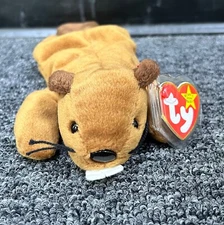 Ty Beanie Baby Retired 1995 BUCKY the Beaver Plush PVC Pellets