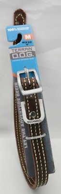 Terrain D.O.G. English Bridle Leather Dog Collar with Wheat Stitching 15''  TF