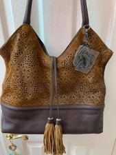 Sharif Luxor Leather And Haircalf Tote Handbag In Cognac