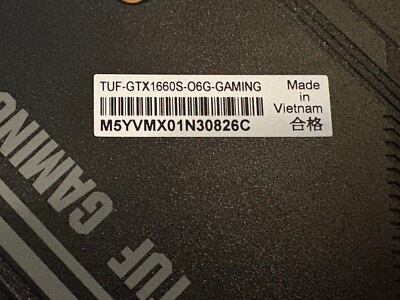 Asus GeForce GTX 1660 SUPER TUF GAMING 6gb Graphic card in original box
