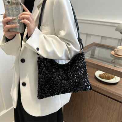 Bolso Bandolera De Lentejuelas Para Mujer - Clutch Con Cadena Ajustable, Brillos Para Fiesta, Noche, Bodas (15x13x10 Cm)