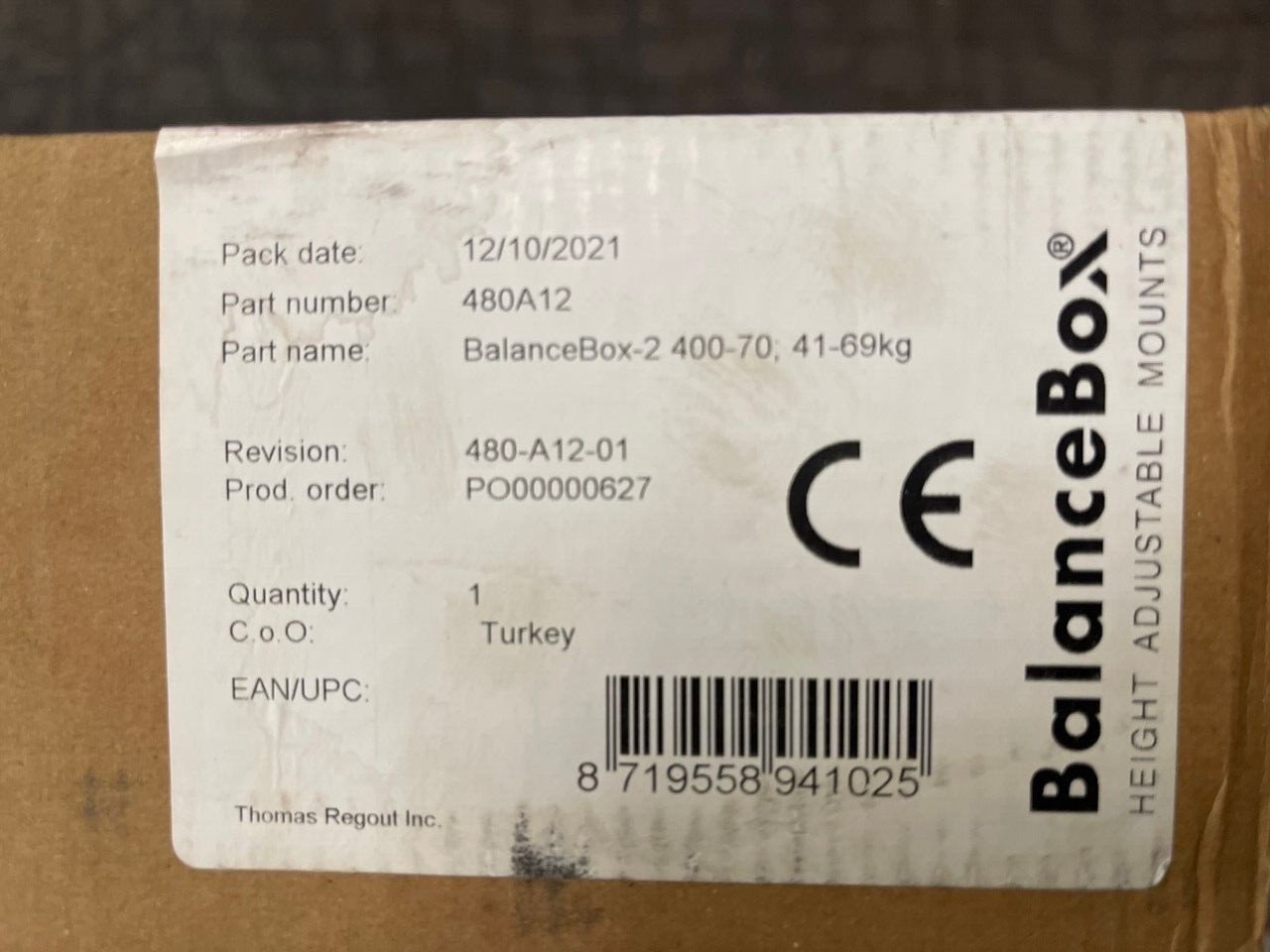 Balance Box 480A12 Height Adjustable Mount