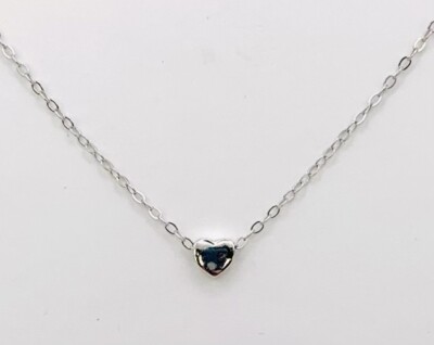 Minimalist Tiny Heart Necklace, 925 Sterling Silver. 17.71 