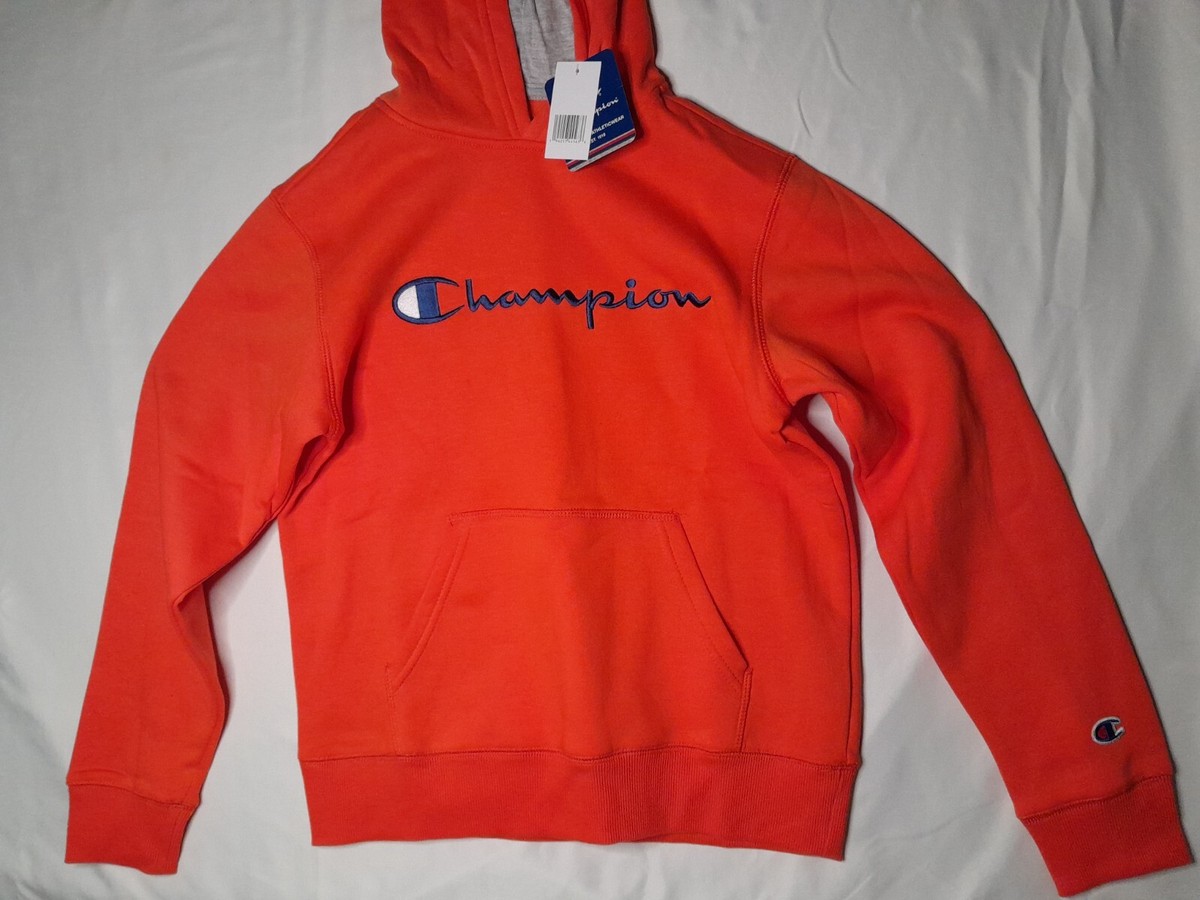 Champion Youth Hoodie Sweatshirt Size LG Orange