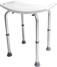 Bath Shower Stool Seat Chair Non-Slip Adjustable Disability Medical Aid - White