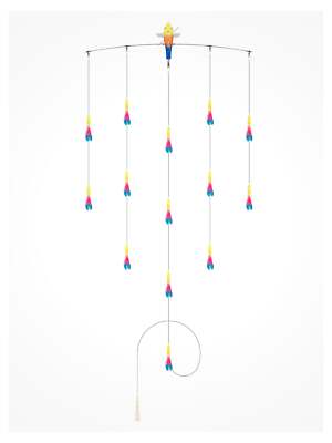 Bluewing Walker 36'' Fishing Spreader Bar with 6'' Floating Squids Rainbow SB