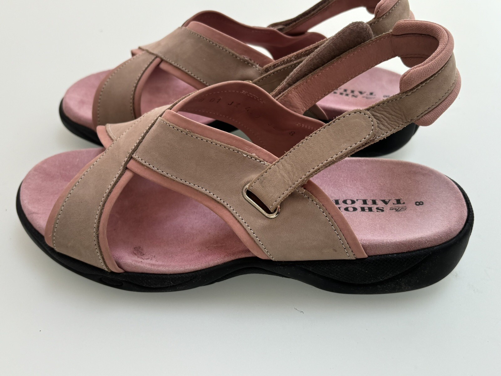 The Shoe Tailor Pink Beige Nubuck Sandals Size UK 8. B11 eBay