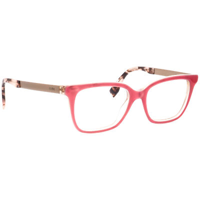 Fendi Eyeglasses FF 0077 E17 Velvet Pink Marble Square Frame Italy