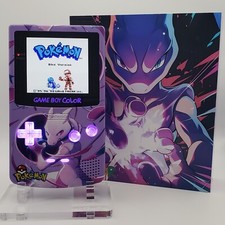 LED Buttons  Laminated OLED Screen - Mewtwo Game Boy Color w/ Case - Pokemon