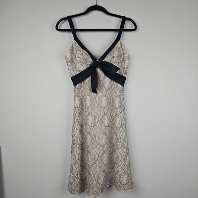 LACE PARTY MIDI DRESS Womens 0 Empire Waist Classic Event Wedding Guest  Lined | eBay